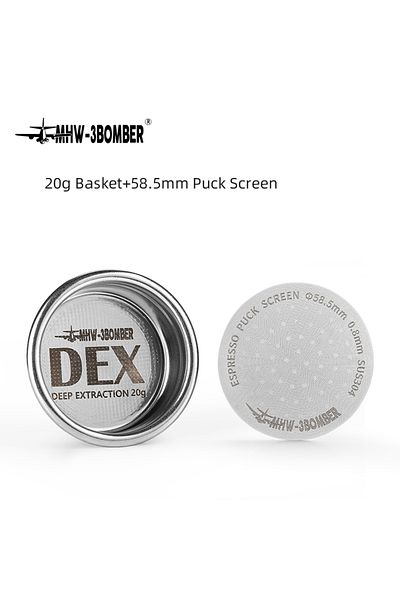 Choice4 20g and Puck Screen 58.5mm Espresso Filter Baskets 15-20g Coffee Basket with Puck Screen Fit 58mm Es
