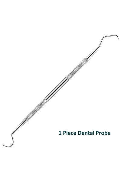 Choice 1 Pcs Stainless Steel Double Ended Toothpick Scraper Tool, Periodontal Probe Explorer, Dental Stain