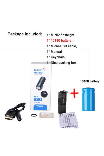 Choice black WHITE Trustfire Mini2 Rechargeable Mini Led Flashlight Keychain Usb Powered 250 Lumens Flash L