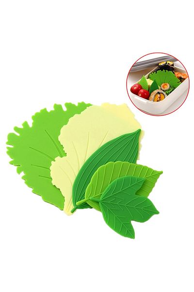 Choice 5Pcs/Set Leaf Bento Dish Cup Lunch Separator Sushi Rice Ball Mat Sushi Decoration