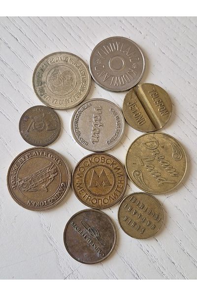 Edi Antik 10 Domestic Foreign Tokens Collectibles 2 All Different
