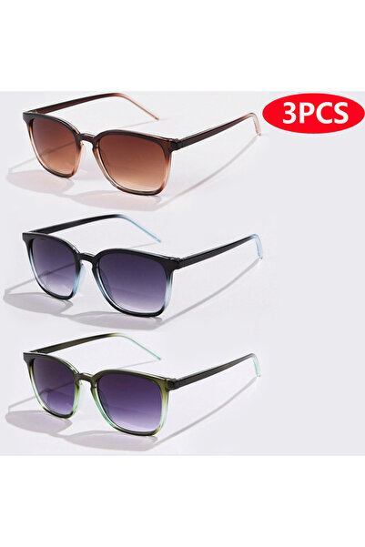 Choice show as picture 3pcs gradient 6pcs/4pcs/3pcs Square Small Sunglasses W...