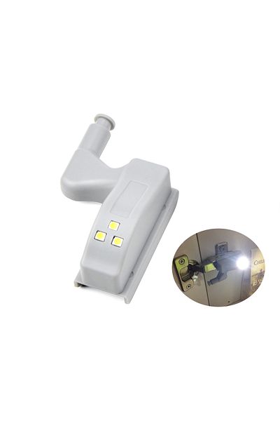Choice WHITE 10Pcs Universal Inner Hinge LED Cabinet Lamp 0.3W Home Wardrobe Cupboard Door 3 LEDs Night Lig