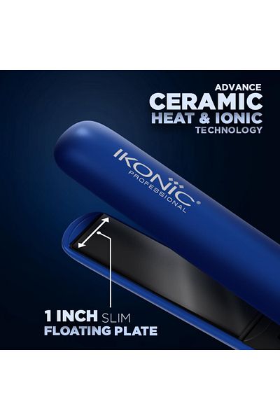 Iconic Ikonic S 3+ Ceramic Hair Straightener (Blue & Black)