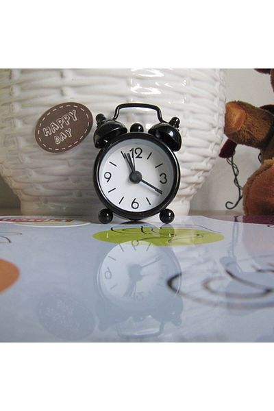 Choice Black Creative Cute Mini Metal Small Alarm Clock Electronic Home Children's Room Decoration Small Al