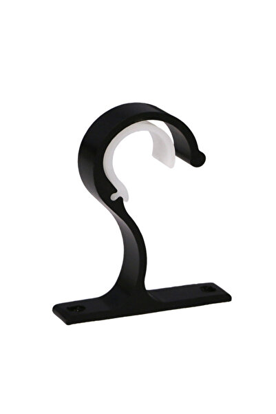 Choice 2 قطعة من قضبان الستائر السوداء، حامل خطاف تعليق قضيب دعم المشبك، مشبك تثبيت العارضة، خطافات الحائط، منظم