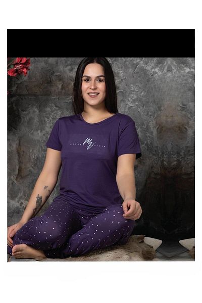 Sude Charme Women's - Milan Crew Neck Short Sleeve Pajamas Set K300/250- 1 Piece