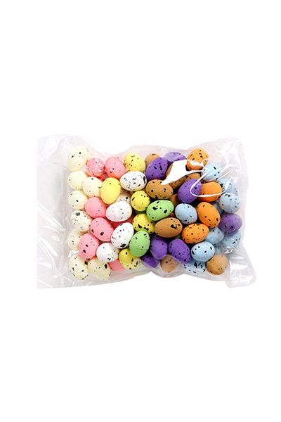 Choice 4cm 100Pcs Foam Easter Eggs Happy Easter Decorations Painted Bird Pigeon Eggs DIY Craft Kids Gift Fa