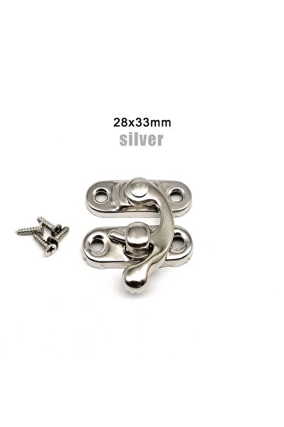 HZYUEGOU 12 قطعة من أقفال صندوق خشبي فضية مزودة بمزلاج وخطاف لإغلاق صندوق الم...