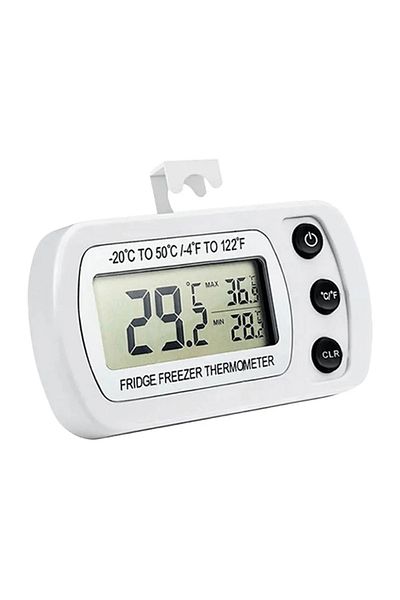 VODOOL White Digital Freezer Room Thermometer Large Lcd Waterproof Refrigerator Thermometer Magnetic Back&