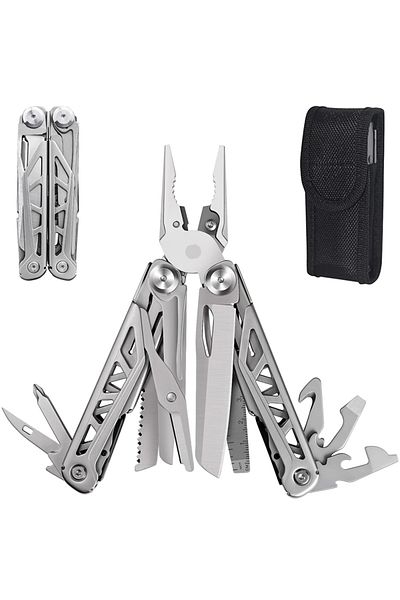 Choice Silvery Multitool Pliers Durable Metal with Sharp Blade Multi-Tool with Regular Pliers Wire Cutter S
