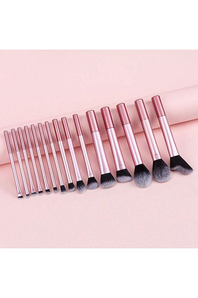 Choice Pink 15pcs Pink Professional Makeup Brush Set Including Blush Brush, Powder Brush, Concealer Brush,