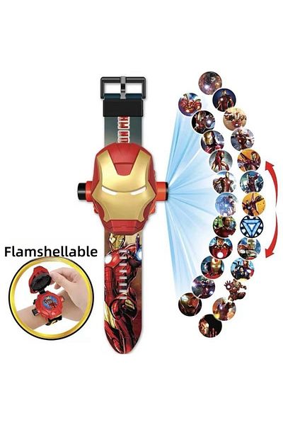 Miniso Iron Man Sanrio Hello Kitty Toys Set 3D Projection Digital Watch Cinnamoroll Kuromi Melody Anime Act