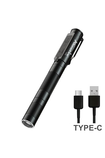 Choice Lithium Ion Battery black White light Mini Zoom Pocket Pen Lamp Led Flashlight Penlight USB Recharge