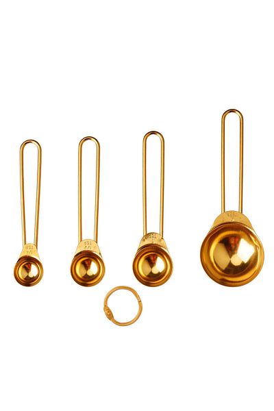 Choice 4PCS S Gold 4PCS/8PCS kitchen thread handle titanium gold stainless steel measuring cup measuring sp