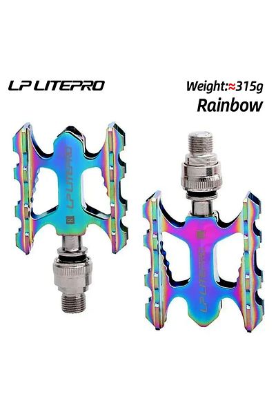 Choice Rainbow Litepro Ultralight Quick Release Bicycle Pedal Aluminum Alloy Folding Bike Non-slip Footrest