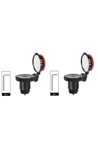 Choice 2pcs B 1/2pcs Bicycle Rearview Mirror Adjustable Rotate Cycling Handlebar Led Warning Light Rear Vie