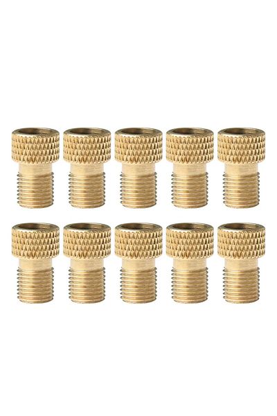 Choice 10pcs Bicycle Brass Valve Converter Presta to Schrader Valve Adapter Cap for Bike Tire Dust Cover Pu