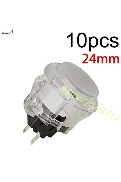 Choice 10pcs 24mm white 10pcs Clear Push Button 24mm 30mm Durable Multicade Video Game Console Copy Sanwa O