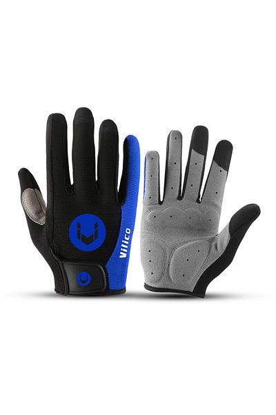 Choice L blue MTB Bike Sports Cycling Gloves Full Finger Men Women Running Fitness Gym Spring Summer Riding