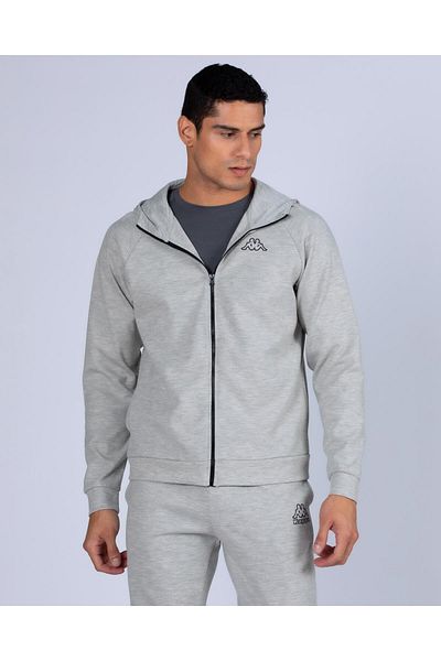 Kappa Men's Gray Melange Olie Regular Fit Zippered Tracksuit Top