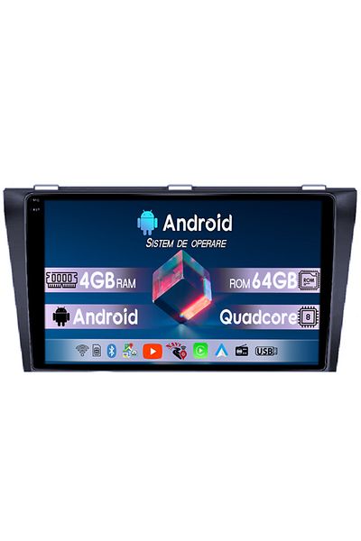 navi-it Dedicated navigation Mazda 3 2004-2009, 4GB RAM 64GB ROM, Quad Core, 9" Display 1K, Android 14