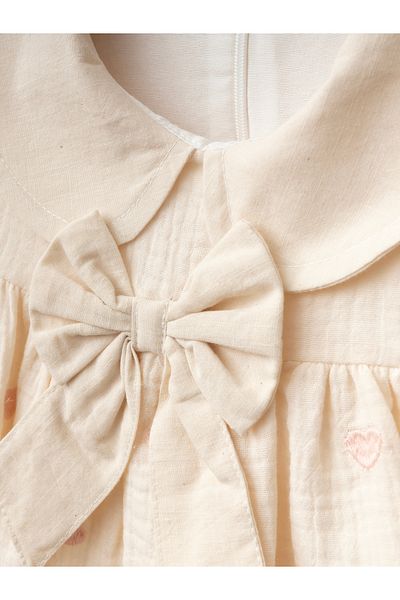 My Lusa Baby Baby Girl Dress with Heart Embroidered Collar