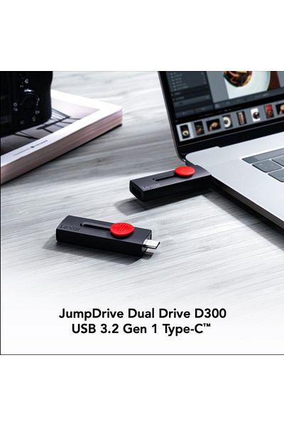 Lexar 128gb D300 Dual Drive Type-c And Type-a Usb 3.2 Flash Drive-130mb/s