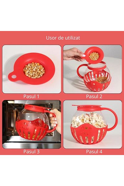OEM Microwave popcorn container, heat-resistant bowl for quick snacks, oil-free preparation