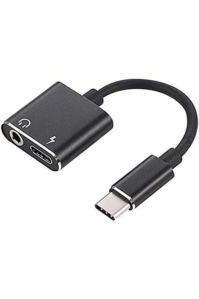 Other USB-C to 3.5mm AUX Music Jack and Headphone Charger Adapter - Black
