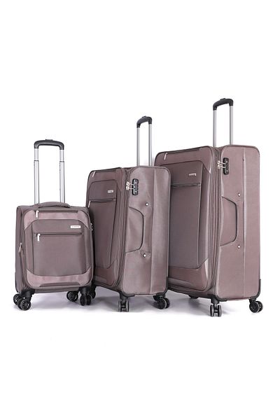 Giordano Softside Luggage Trolley Bag 3 pcs Set-Size (31-27-19-inch)Khaki