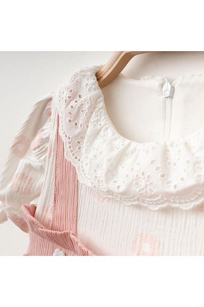 My Lusa Baby Daisy Embroidered Buttoned Baby Girl Dress
