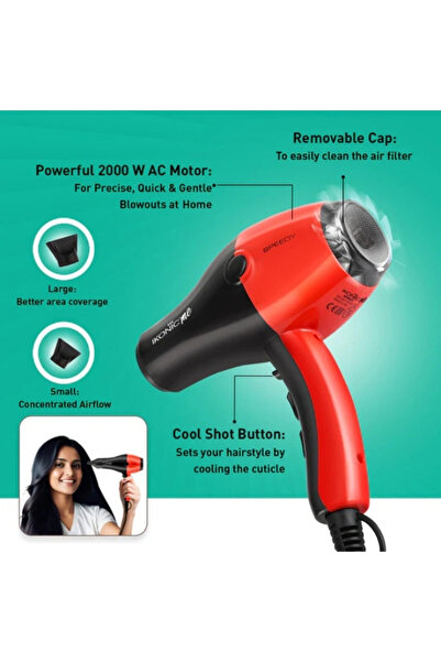 İkonic Ikonic Hair Dryer - Speedy (RED AND BLACK)