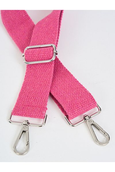 fluffy Mute Bag Fuchsia Adjustable Bag Handle Fuchsia (Cotton) 110 cm W:4 cm