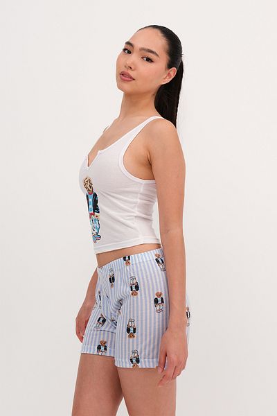 Addax Set pijama cu pantaloni scurți cu imprimeu ursuleț Ş122
