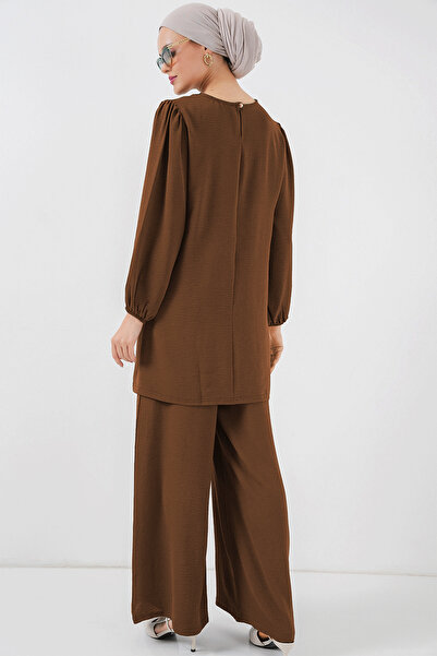 Bigdart Ayrobin Tunik Pantolon Alt Üst Takım 6712 - Kahverengi