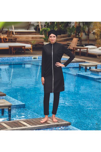 Bravie Women's Full Zipper Plus Size Hijab Swimsuit - - 2238