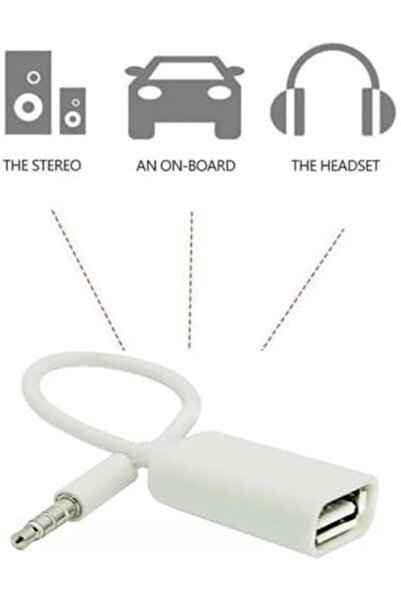 Generic كابل محول الصوت AUX ذكر 3.5 مم إلى USB 2.0 أنثى لمشغل MP3 للسيارة