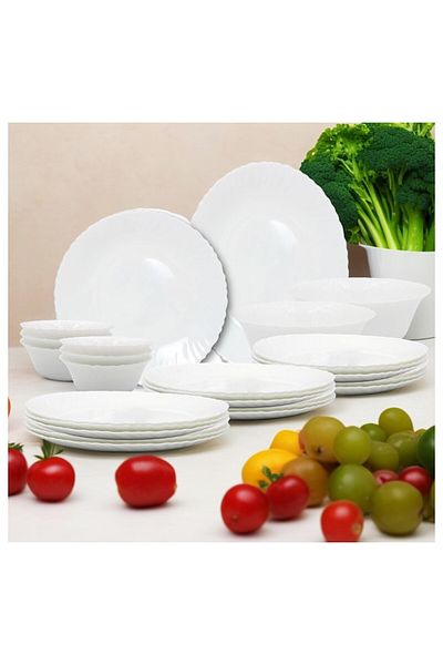 Melrich 33 Pcs Opal ware Dinner Set Microwave Dishwasher safe BPA Free