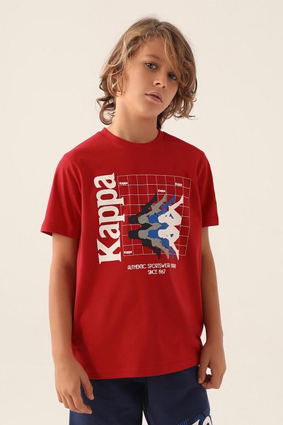 Kappa Authentic Carson Boys Red Regular Fit T-Shirt