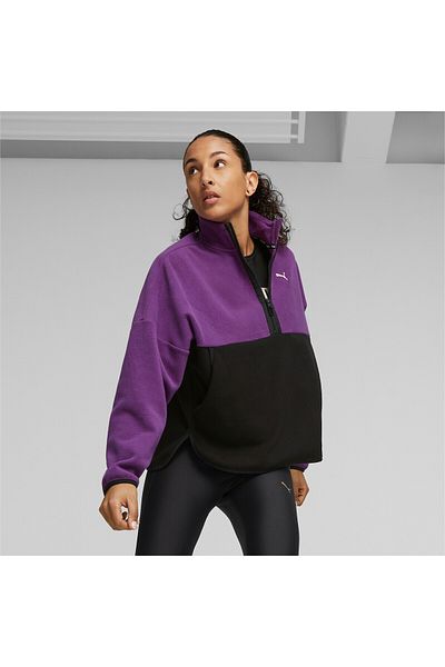 Puma Womens Fit Training Polar Fleece Top - Purple