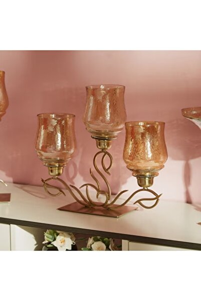 rexa Ahana 3-arc Metal Candle Holder Gold 35.5x13x46cm