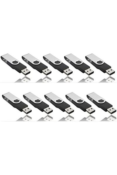 USBB Dimyog Wholesale 10 Pack Small Capacity 1MB Black USB 1.0/1.1 Flash Drives Swivel U Disk Memory Stic