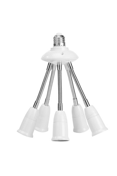 Shunmaii Lamp Holder-5 White E27 Light Socket Splitter Household Led Bulb Photography Socket Adapter Converte