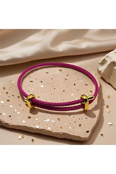 Pelin Aksesuar Plum Cord Adjustable Bracelet