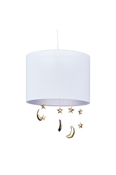 Relaxdays Lampă suspendată cu abajur pentru camera copiilor, lună și stele, lungime cablu reglabilă, 168 x 35 cm
