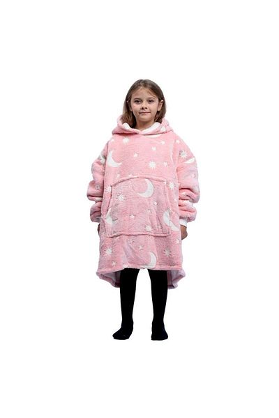 OEM Blanket with sleeves, Pink Moon, Sweatshirt type, phosphorescent, Flannel & Fleece, 75 cm