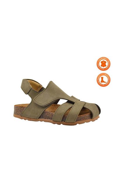 kids A more Unisex kožené dětské sandály Arezzo khaki