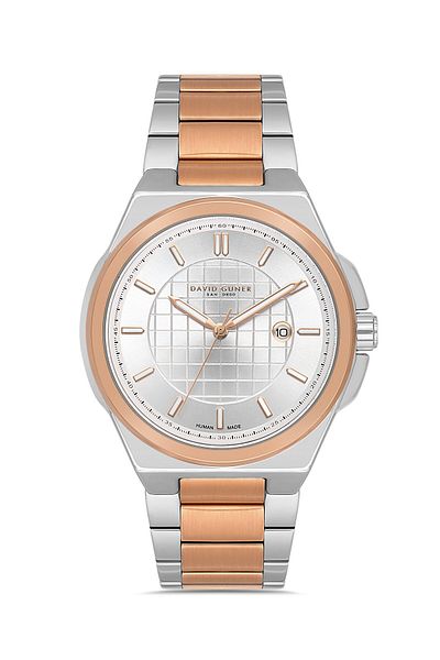 DAVID GUNER Rose White Coated White Dial Men's Wristwatch Dg-8870Ga-E1