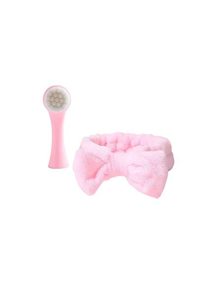 OEM Set perie faciala si bentita cosmetica, Radianta, pentru ea, roz